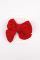 Red Cutwork Bow Girl's Hairclip