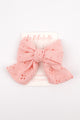Salmon Cutwork Bow Girls' Hairclip