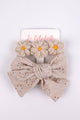 Bej  Fisto Fiyonk Örgü Çiçek 2'li Klips Toka