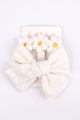 Ekru  Fisto Fiyonk Örgü Çiçek 2'li Klips Toka
