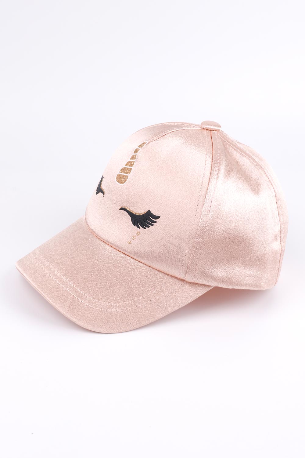 Pudra  Unicorn Baskılı Kız Çocuk Kep Şapka