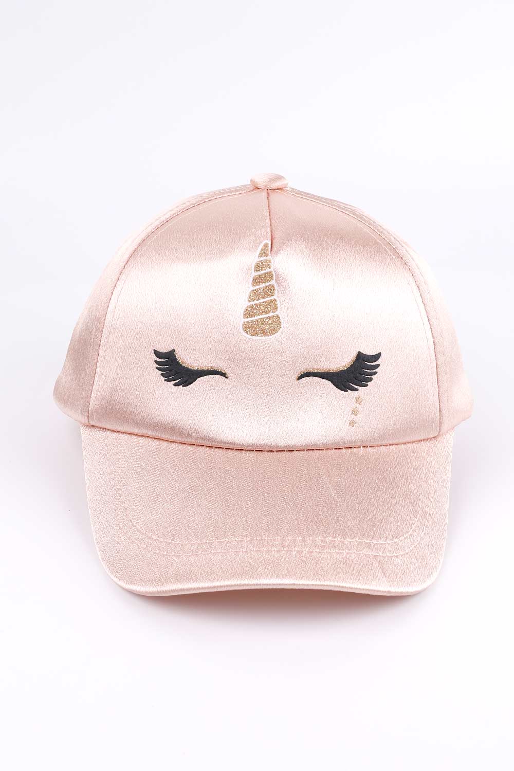 Pudra  Unicorn Baskılı Kız Çocuk Kep Şapka