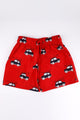 Kırmızı  Araba Desenli Erkek Çocuk Şort Mayo