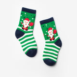 Yeşil  Noel Baba Desenli Kız Çocuk Yılbaşı Çorap