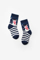 Navy Blue Snowman Patterned Girls' New Year's Socks