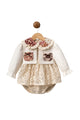 Ecru Flower Collar Cardigan Girls' Dress Set - Fiona