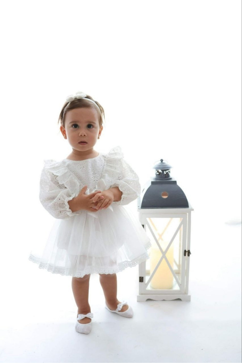 Ekru  Fisto Detaylı Kız Bebek Romper - Faye