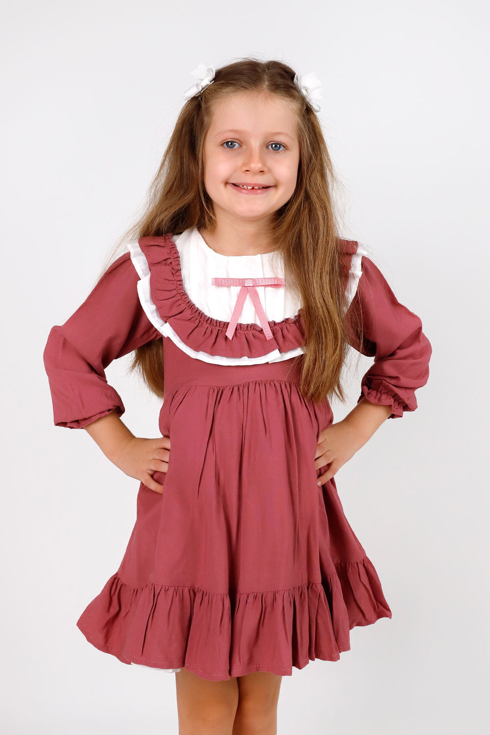 Gülkurusu  Vintage Kız Çocuk Elbise - Silvia