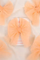 Salmon Tulle Bow Girl Clip Hairclip