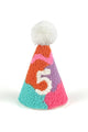 Multicolor Carnival Punch Embroidered Number 5 Funnel Birthday Clip Buckle
