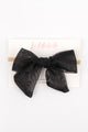 Siyah  Organze Fiyonk Kız Çocuk Saç Bandı