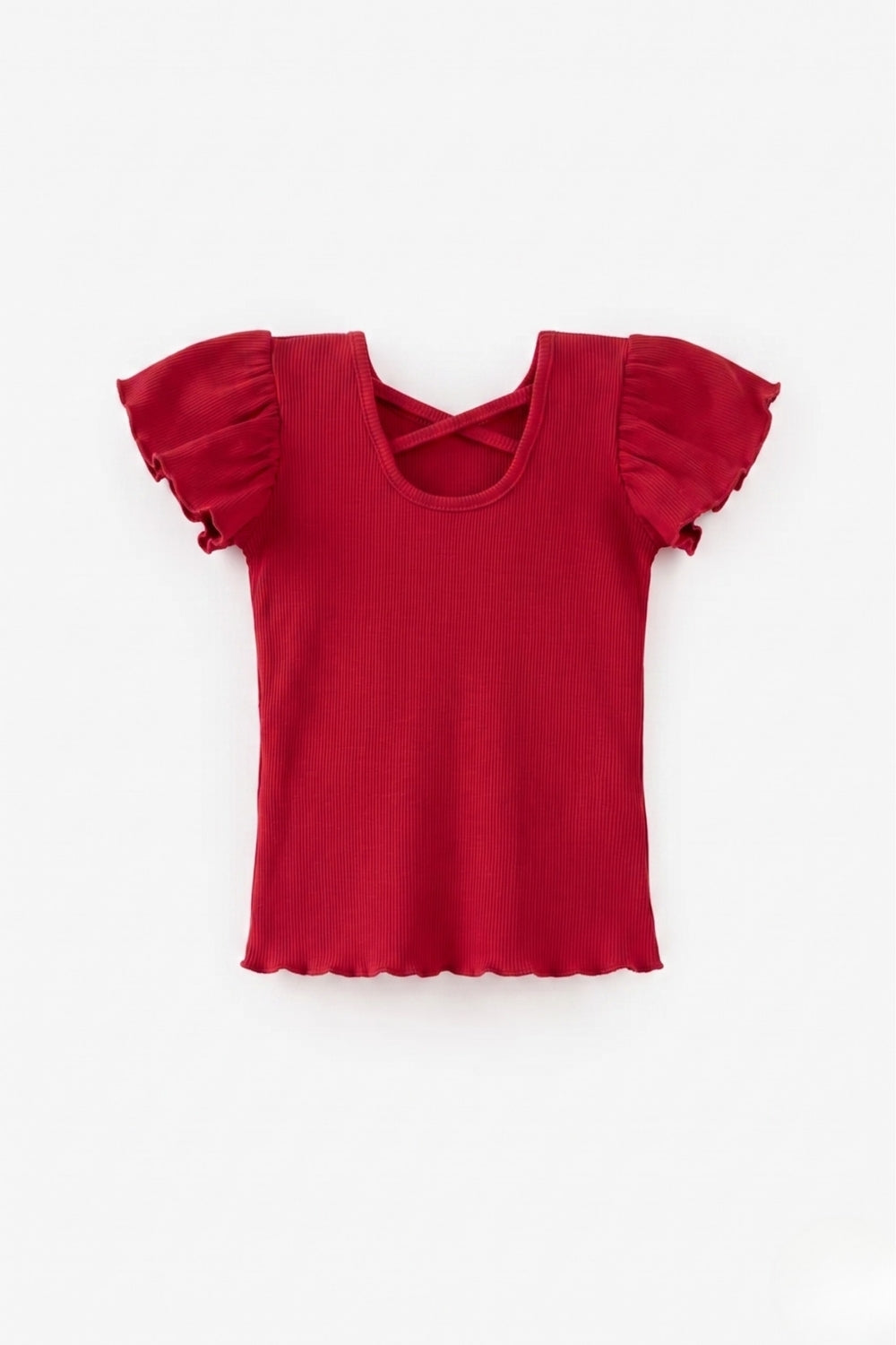 Red Cross-Back T-Shirt for Girls - Julie – Le Mabelle