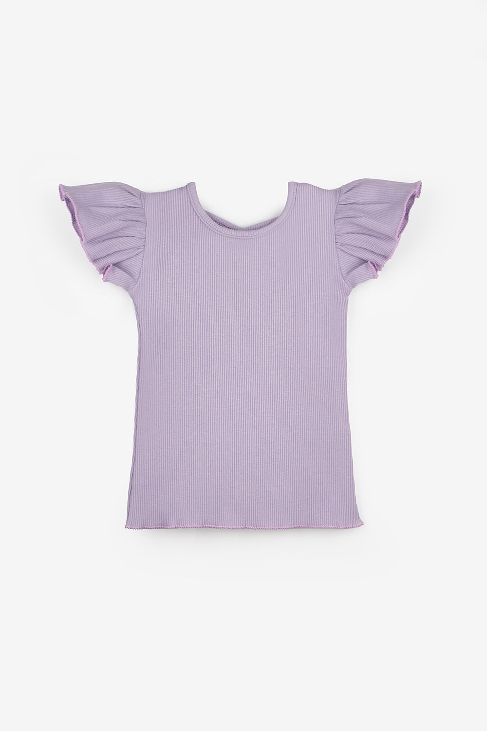 Lila Arkası Çapraz Biyeli Kız Çocuk Tişört - Julie