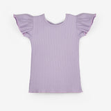 Lila Arkası Çapraz Biyeli Kız Çocuk Tişört - Julie