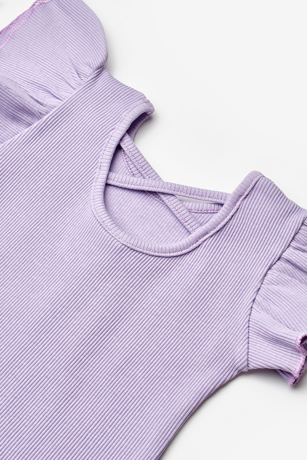 Lila Arkası Çapraz Biyeli Kız Çocuk Tişört - Julie