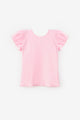 Pembe  Arkası Çapraz Biyeli Kız Çocuk Tişört - Julie