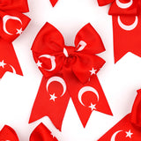 Kırmızı  Ay Yıldızlı Kız Çocuk Klips Toka