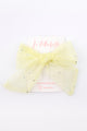 Yellow Glitter Tulle Bow Girl Clip Hairclip