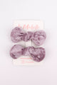 Lilac 2-Piece Velvet Girls Clip Buckle