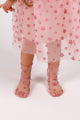 Dusty Rose Star Detail  Girl's Tulle Socks 
