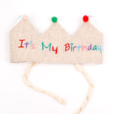 Bej  Ponponlu Its My Birthday Yazılı Saç Bandı