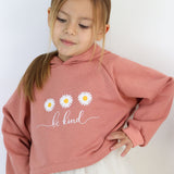 Kiremit  Papatya Desenli Kapüşonlu Sweat Elbise Takım - Fleur