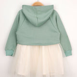 Mint  Papatya Desenli Kapüşonlu Sweat Elbise Takım - Fleur