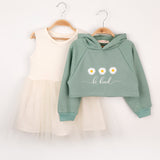 Mint  Papatya Desenli Kapüşonlu Sweat Elbise Takım - Fleur