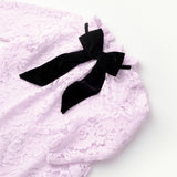 Pembe  Güpür Fiyonklu Kız Çocuk Elbise - Bessie