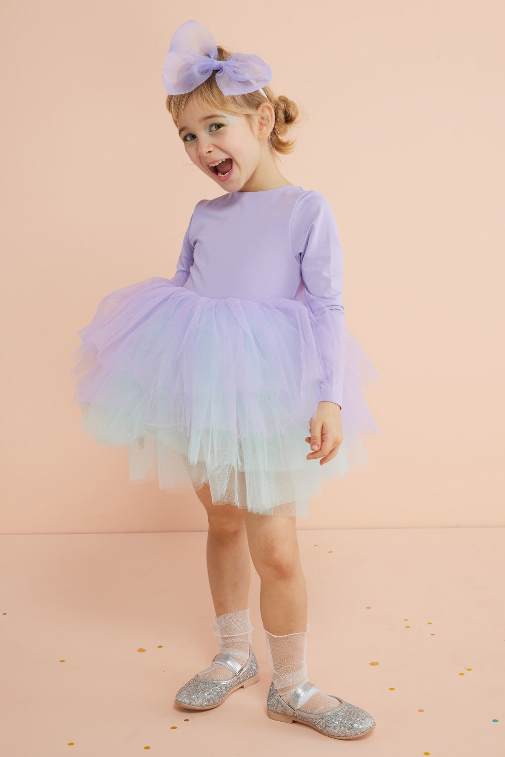 Lila Tütü Etekli Kız Çocuk Balerin Elbise - Miranda