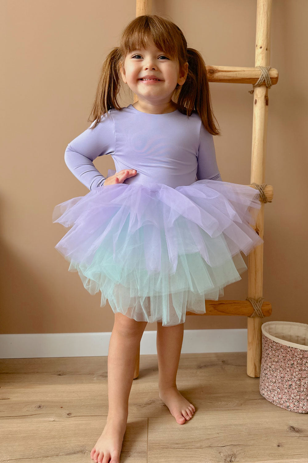 Lila Tütü Etekli Kız Çocuk Balerin Elbise - Miranda