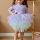Lila Tütü Etekli Kız Çocuk Balerin Elbise - Miranda