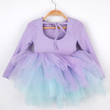 Lila Tütü Etekli Kız Çocuk Balerin Elbise - Miranda