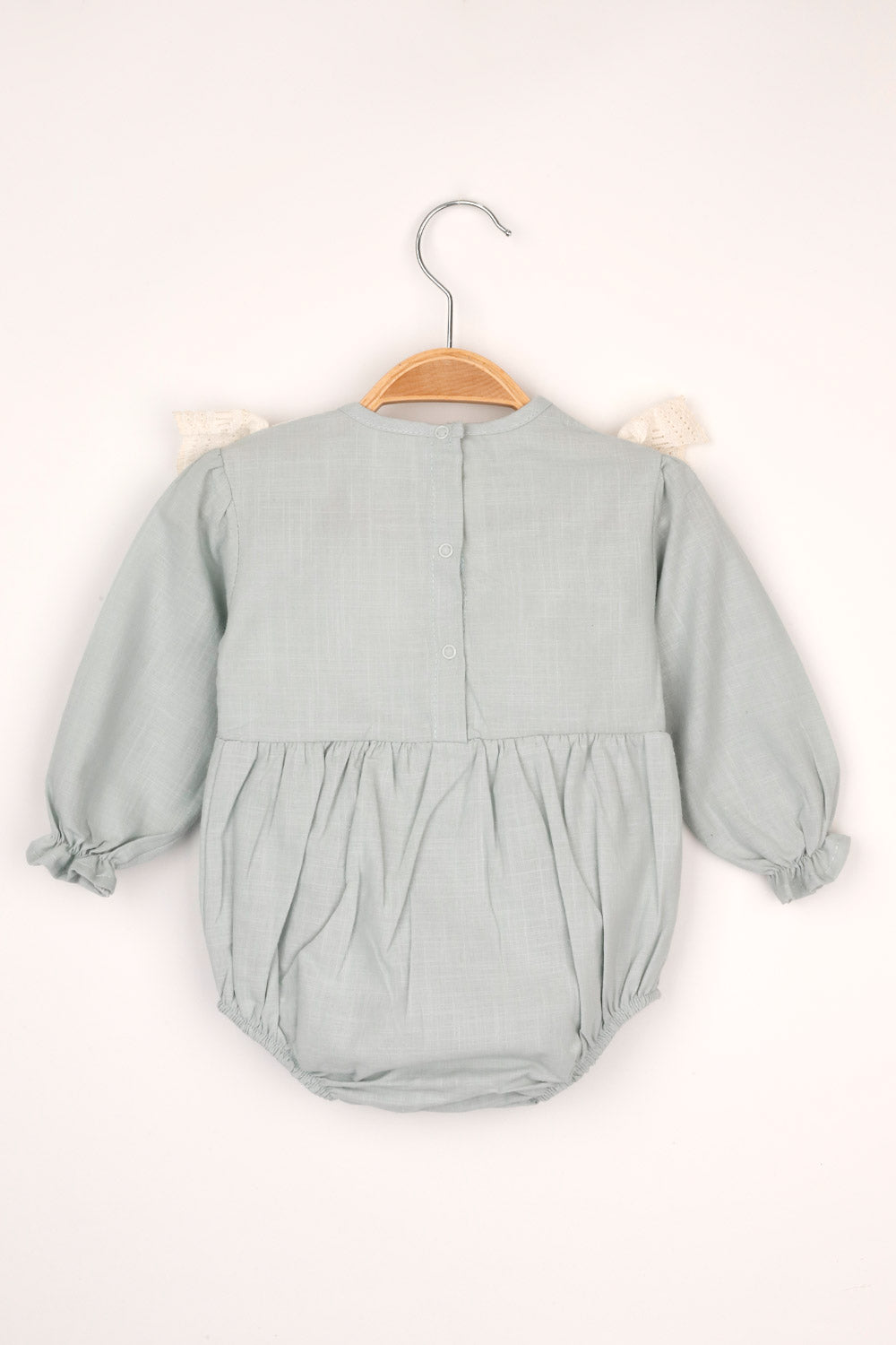 Mint  Fisto Yakalı Keten Kız Bebek Romper - Tallis