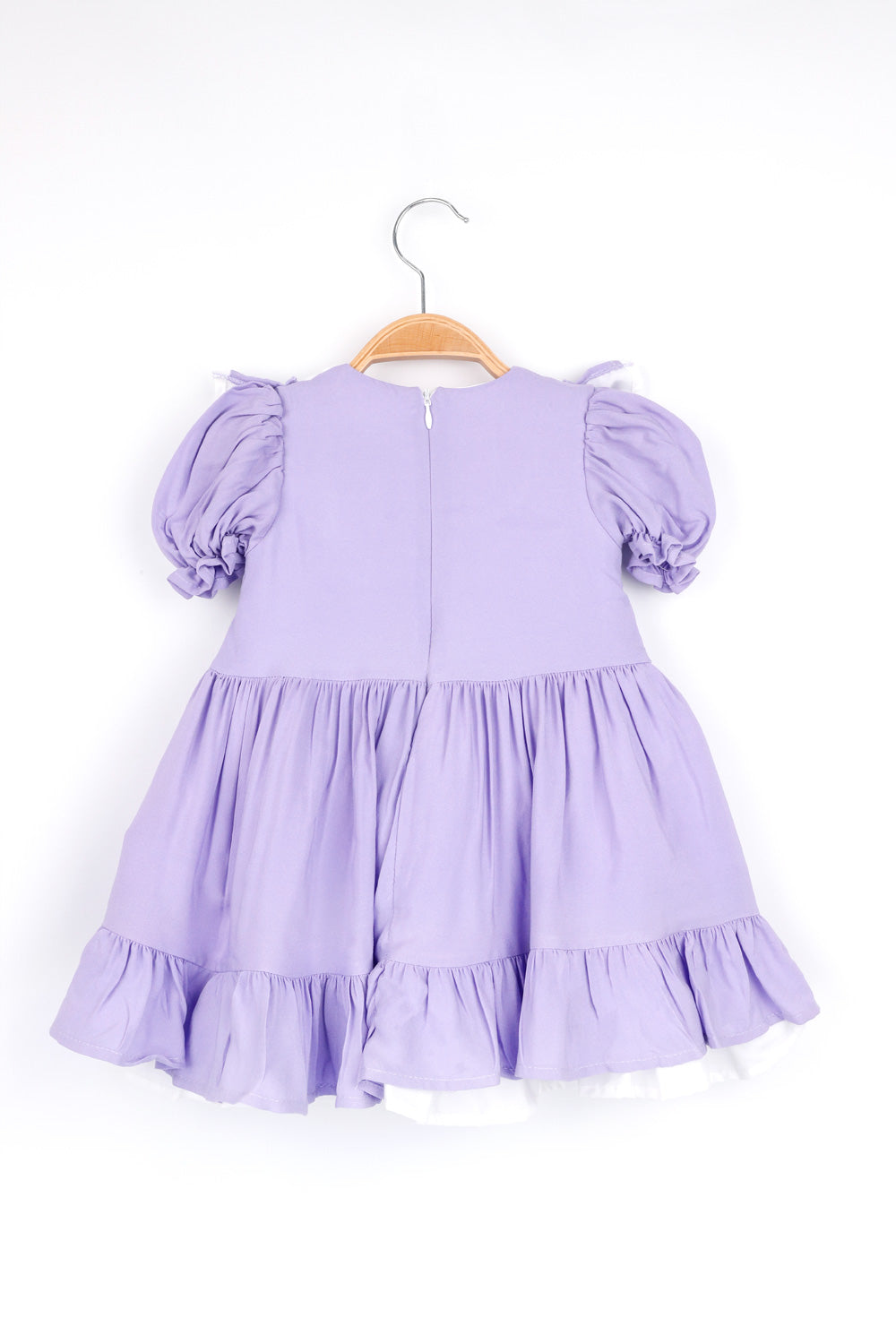 Lila  Vintage Kısa Kollu Kız Çocuk Elbise - Mila