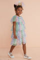 Multicolor Star Printed Layered Tulle Girl's Dress - Estela