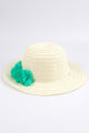 Mint Flower Detailed Girl's Straw Hat