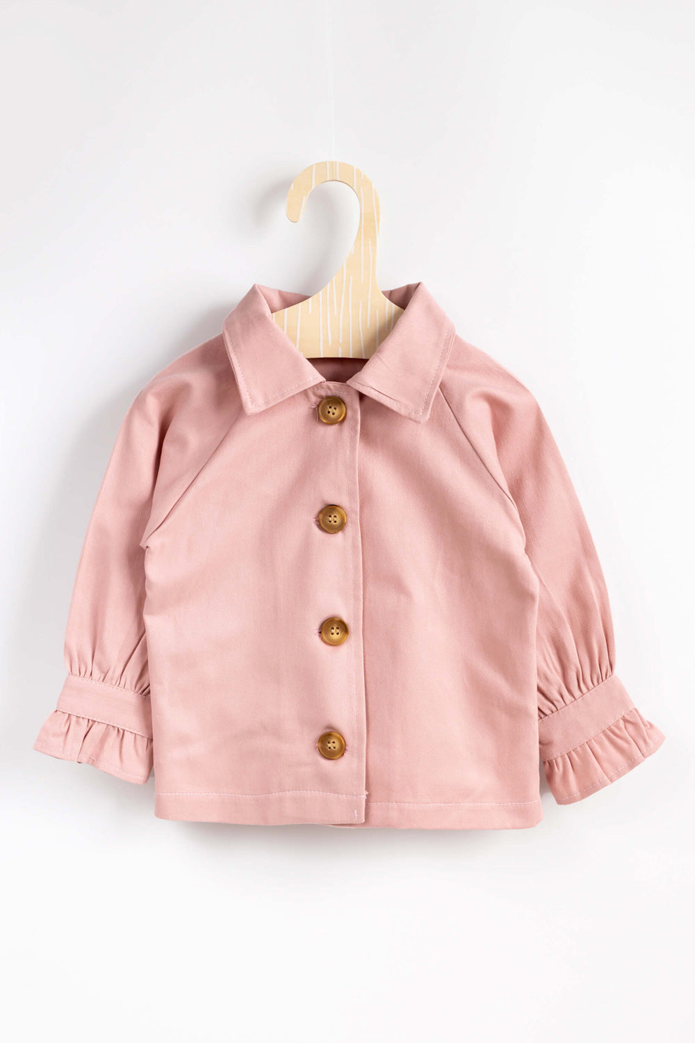 Pembe  Arkası Tül Detaylı Kız Çocuk Trençkot - Maggie