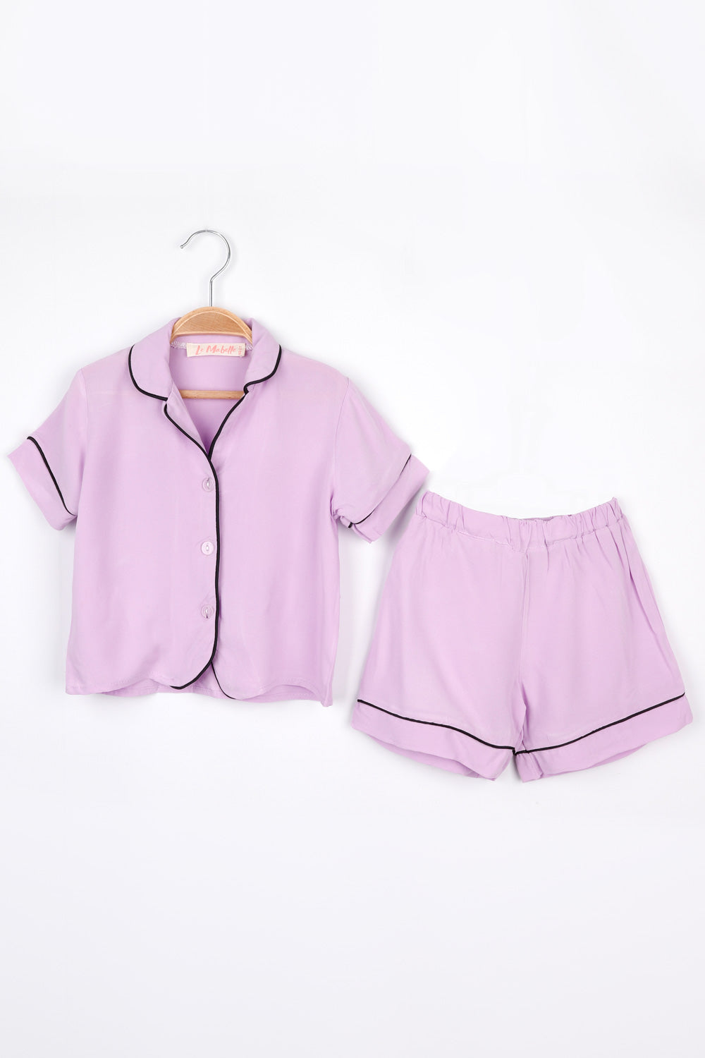 Lila  Biyeli Kız Çocuk Pijama Takımı