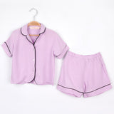 Lila  Biyeli Kız Çocuk Pijama Takımı
