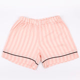 Pudra Çizgili Biyeli Kız Çocuk Pijama Takımı