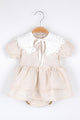 Beige Lace Collar Baby Girl Jumpsuit - Diana