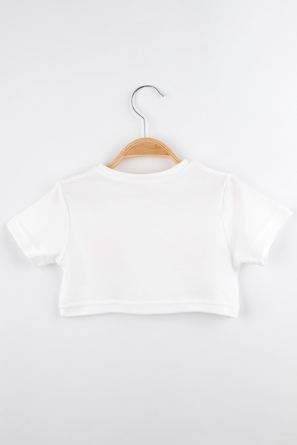 Beyaz  Lady Boss Baskılı Kız Çocuk Crop Tişört - Becky