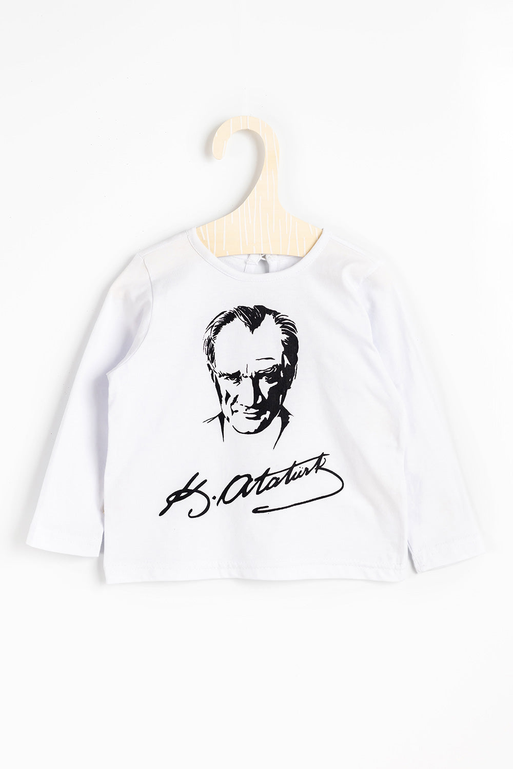 Beyaz  Atatürk Baskılı Kız Çocuk Tişört