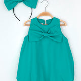 Mint  Fiyonk Detaylı Kız Çocuk Balon Elbise - Lolita