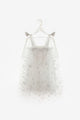 White Shoulder-Tie Butterfly Appliqued Girl's Dress - Nikki
