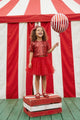 Red Sequin Detailed Tulle Skirt Two Piece Suit