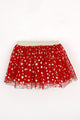 Kırmızı  Yıldız Baskılı Kız Çocuk Tül Etek - Pauline