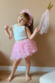 Pembe  Kelebek Aplikeli Kız Çocuk Tül Etek - Pauline