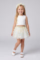 Yellow Butterfly Appliqued Girl's Tulle Skirt - Pauline